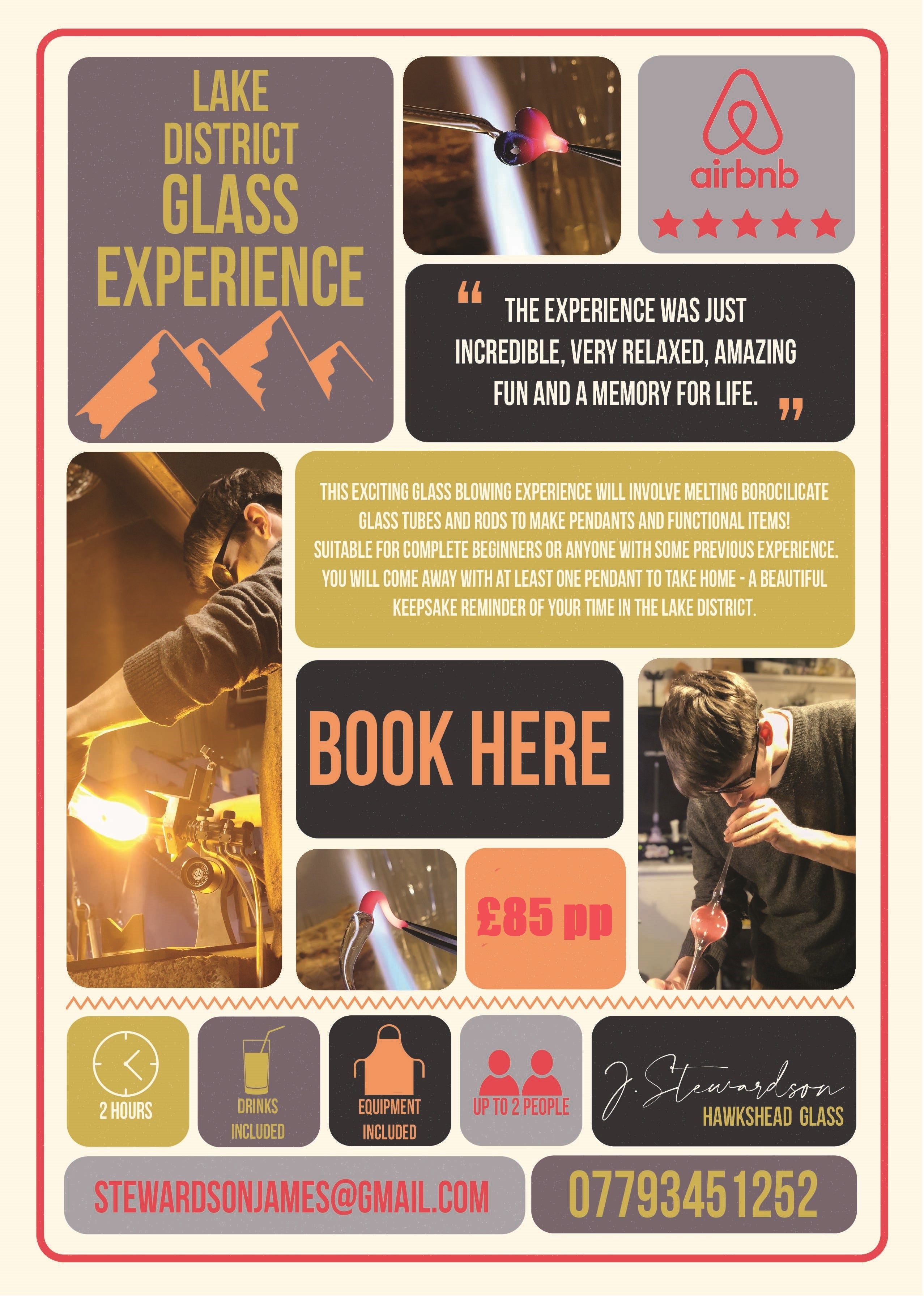 Lake District Glassblowing Experience